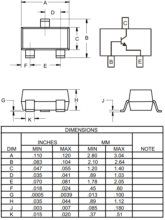 MMBT3904-TP Pinout MMBT3904-TP Pinout
