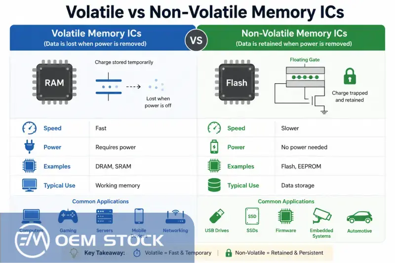 Volatile vs Non-Volatile Memory ICs Volatile vs Non-Volatile Memory ICs